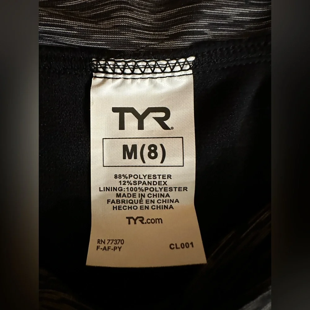TYR NWT Sonoma Active Banded Waist Black Bikini Swim Bottom,Women’s Size 8